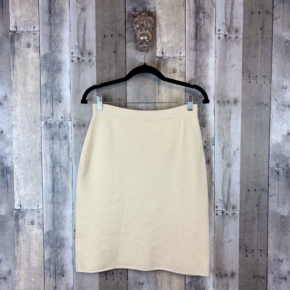 Johnathan Simkhai Knit Pencil Skirt in Cream Size Medium.